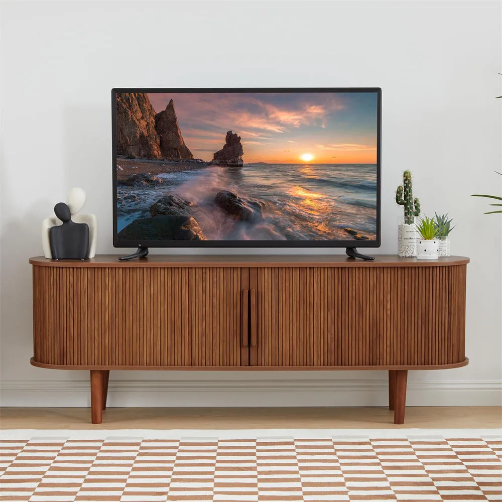 Modern TV Stand 65 Inch Console Table with Storage Compartment and Sliding Door