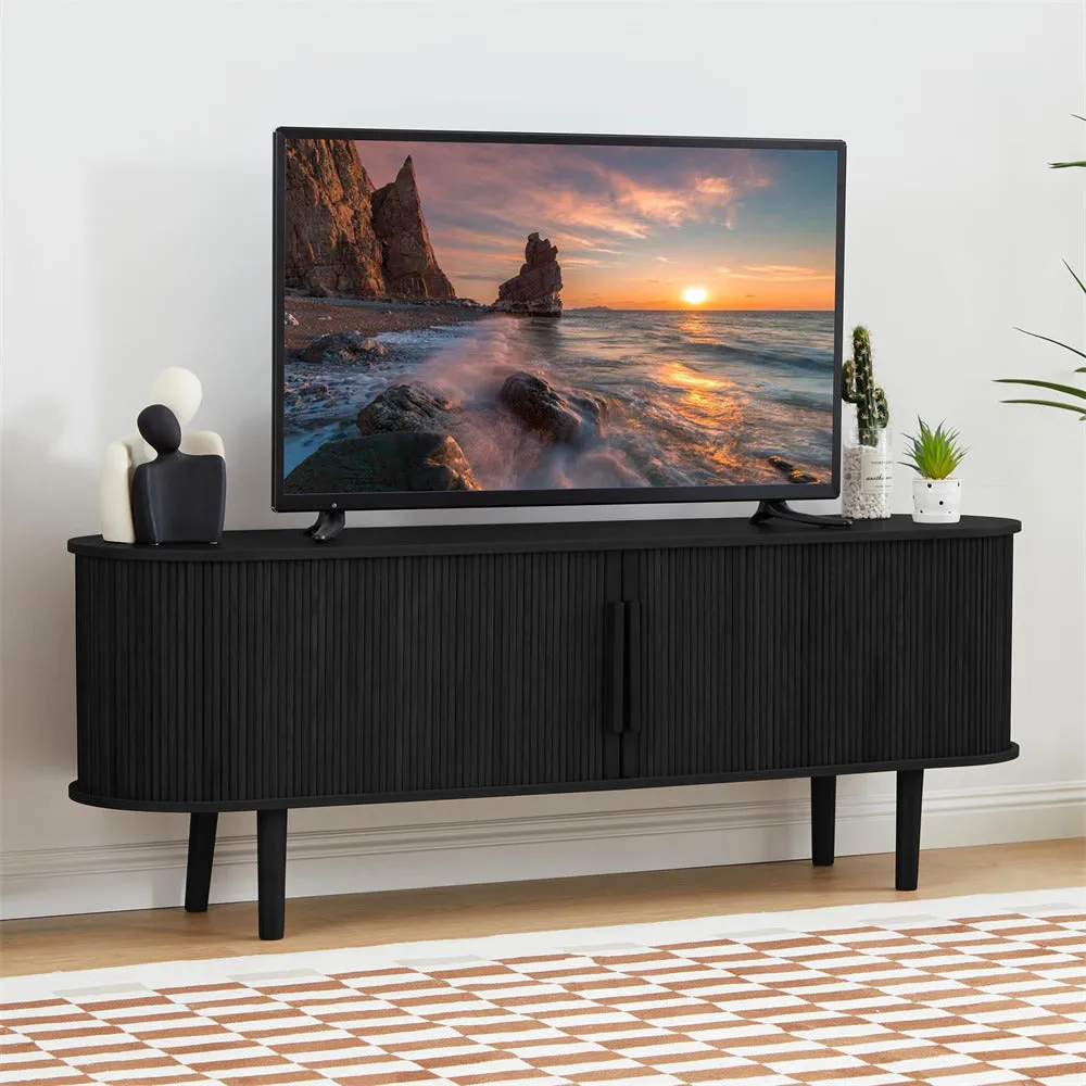 Modern TV Stand 65 Inch Console Table with Storage Compartment and Sliding Door