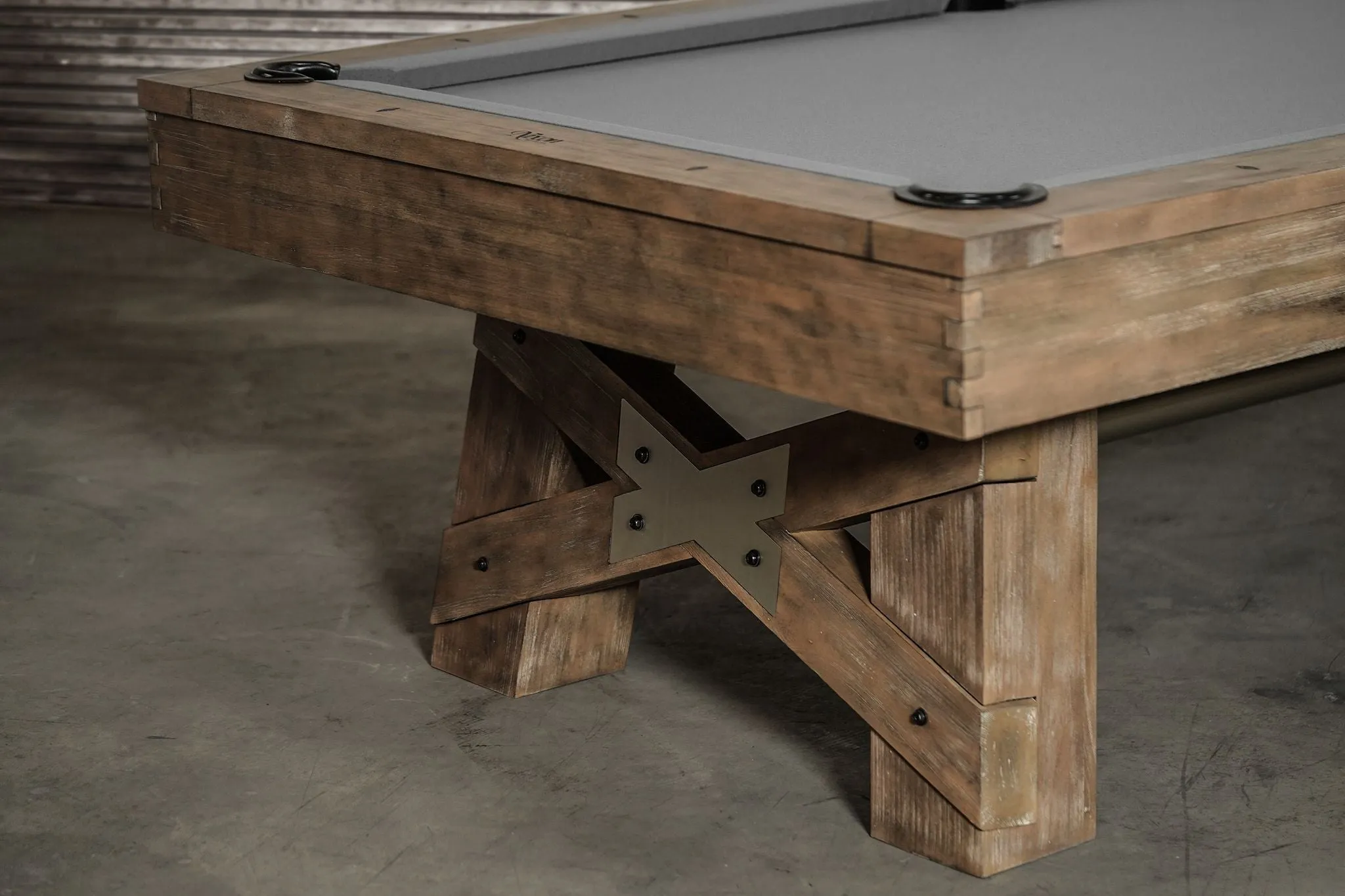 Nixon Georgia 8' Slate Pool Table in Weathered Natural Finish w/ Dining Top Option