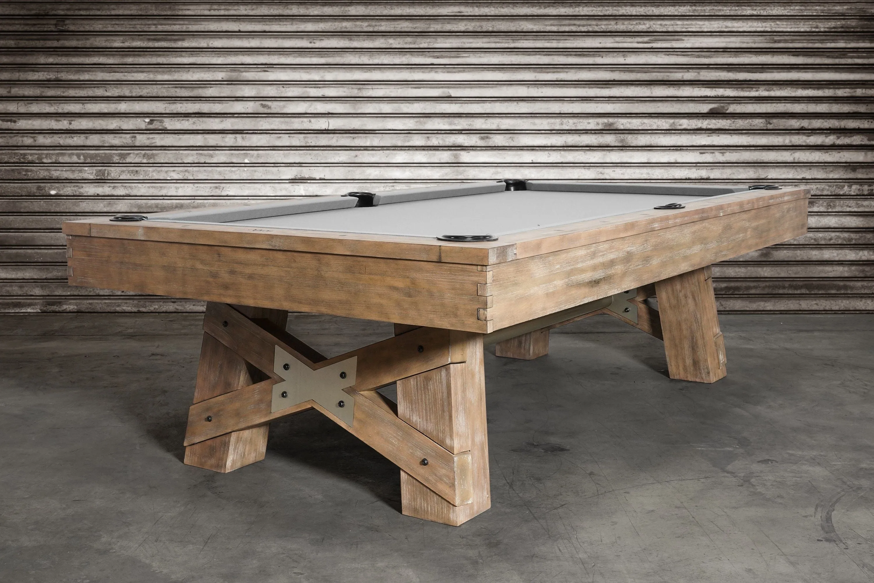 Nixon Georgia 8' Slate Pool Table in Weathered Natural Finish w/ Dining Top Option