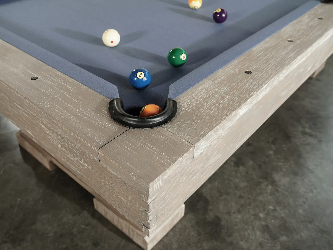 Nixon Huck 7' Slate Pool Table in Grey White Oak Finish w/ Dining Top Option