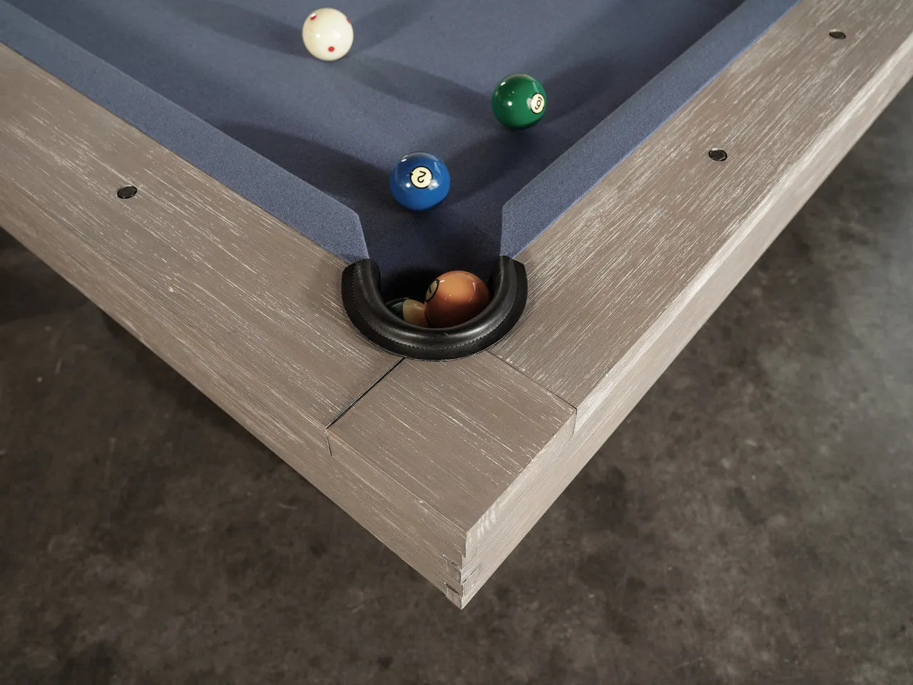 Nixon Huck 7' Slate Pool Table in Grey White Oak Finish w/ Dining Top Option