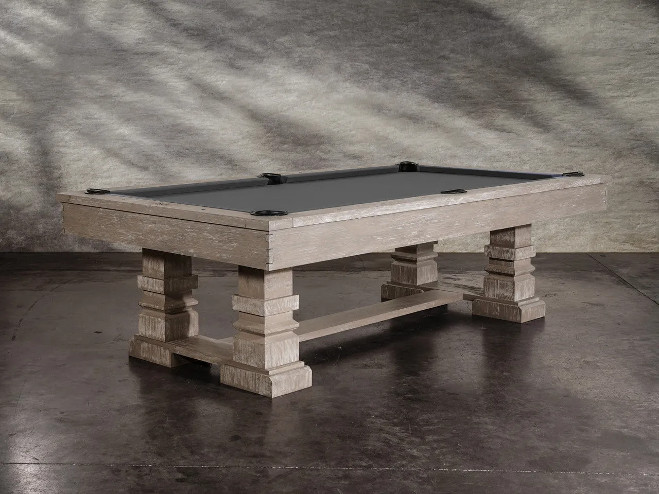 Nixon Huck 7' Slate Pool Table in Grey White Oak Finish w/ Dining Top Option