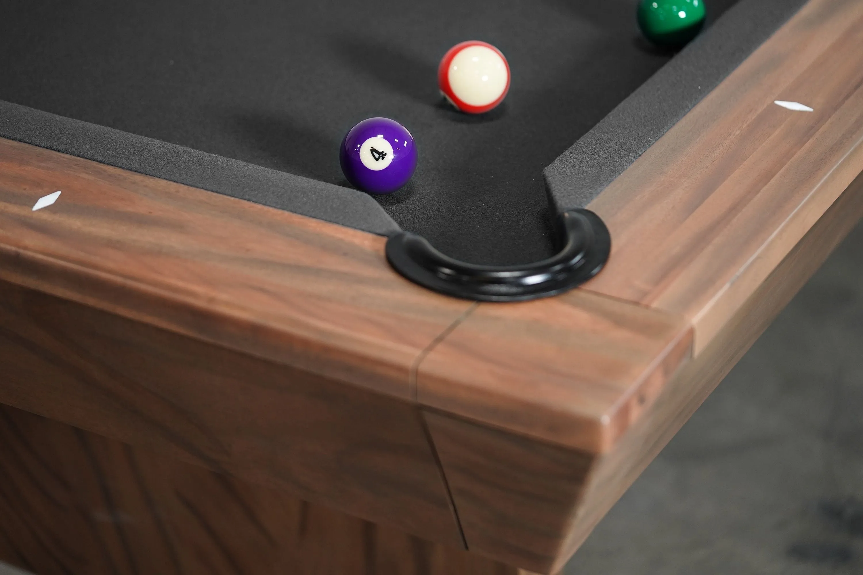 Nixon KAI 8' Slate Pool Table in Walnut Finish w/ Dining Top Option