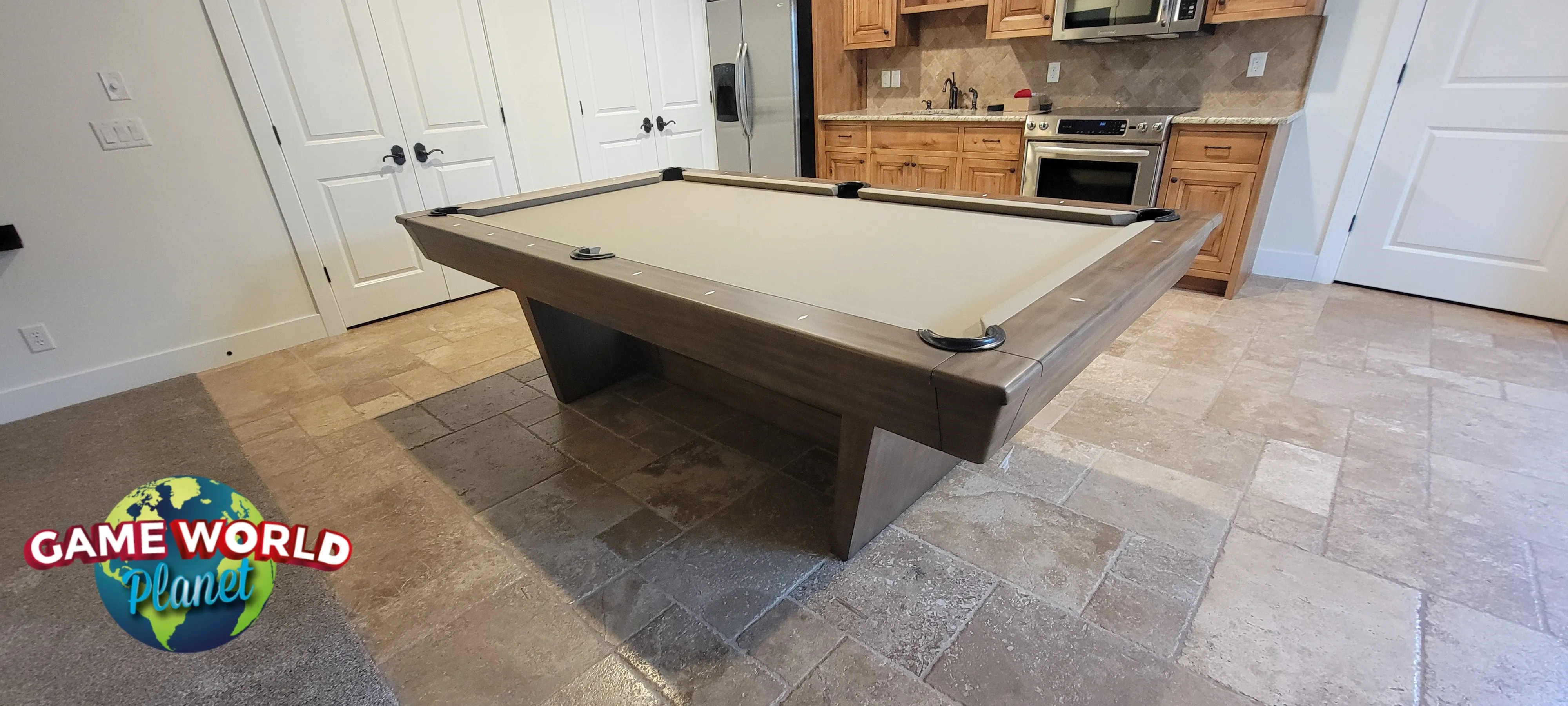 Nixon KAI 8' Slate Pool Table in Walnut Finish w/ Dining Top Option