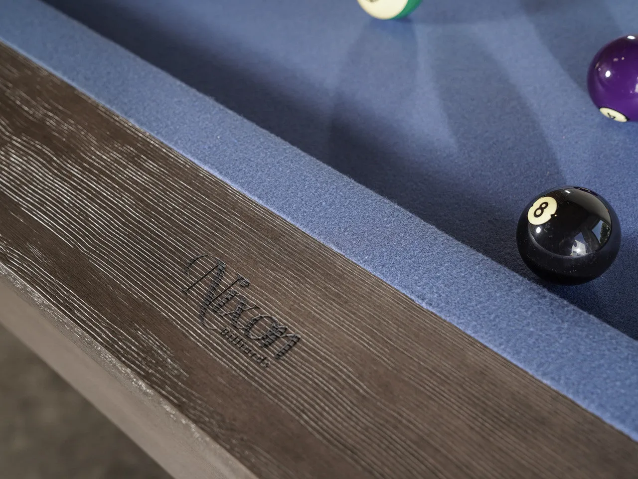 Nixon Kemp 8' Slate Pool Table in Grayson Grey Finish w/ Dining Top Option