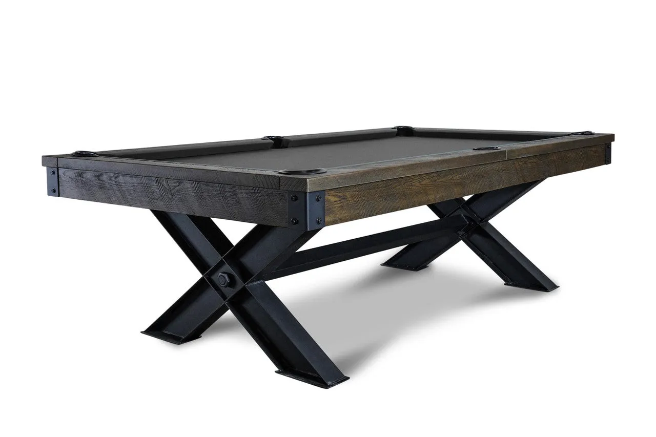 Nixon Portland 8' Slate Pool Table in Barnwood Finish w/ Dining Top Option