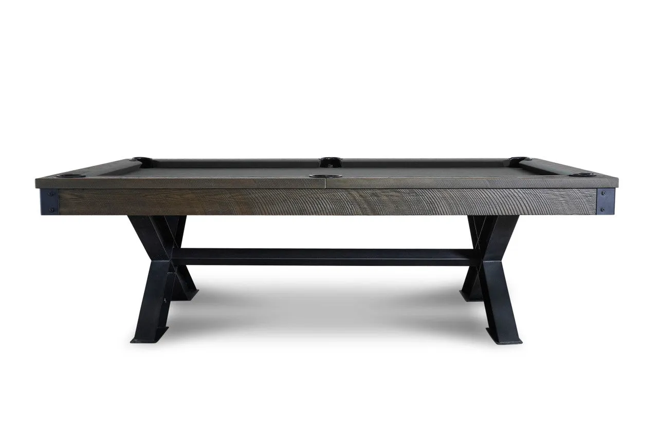 Nixon Portland 8' Slate Pool Table in Barnwood Finish w/ Dining Top Option