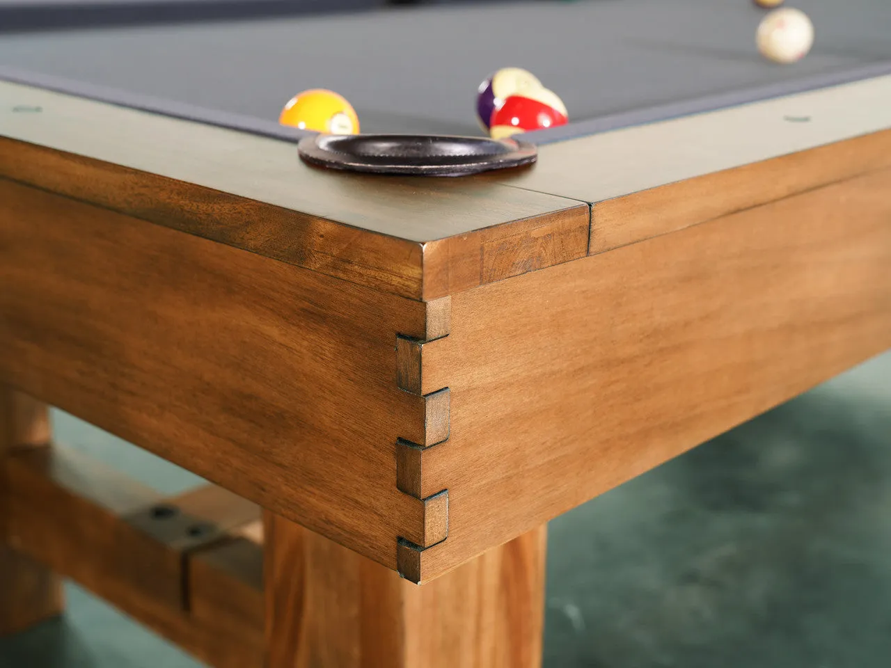 Nixon Presli 7' Slate Pool Table in Native Acacia Finish w/ Dining Top Option