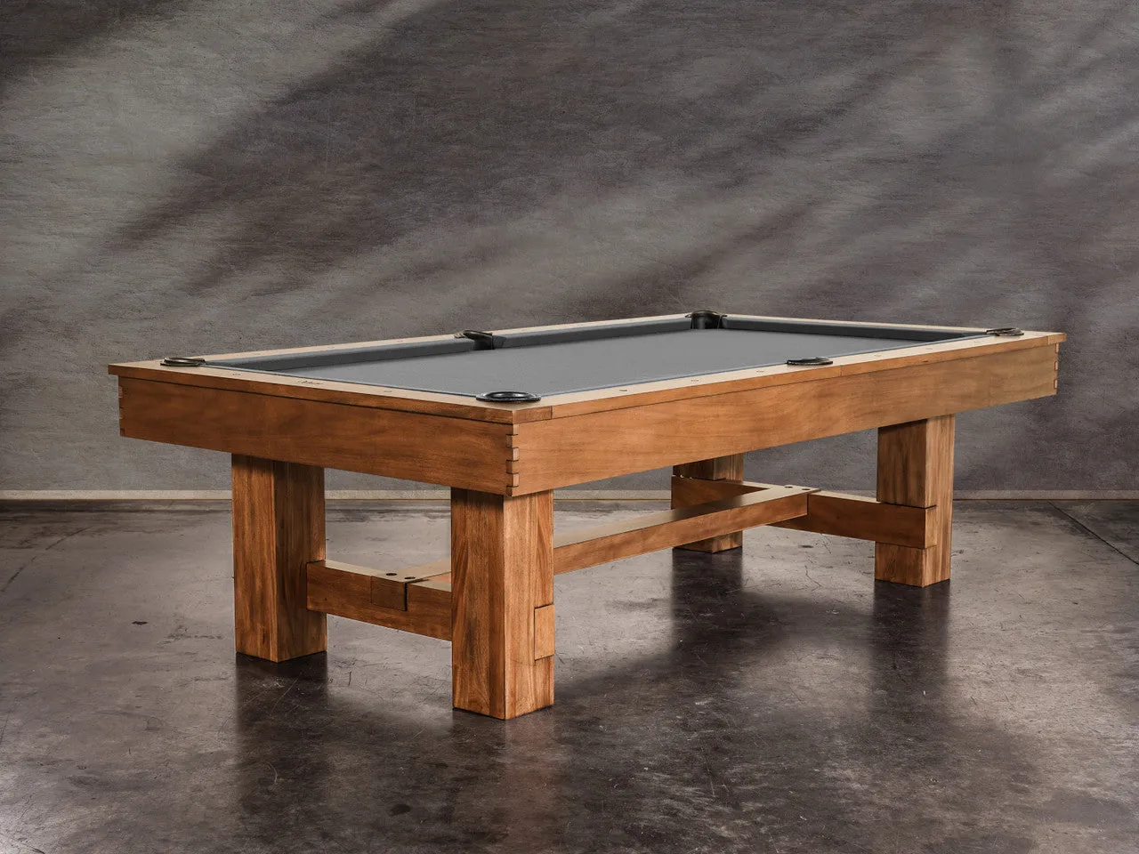 Nixon Presli 7' Slate Pool Table in Native Acacia Finish w/ Dining Top Option