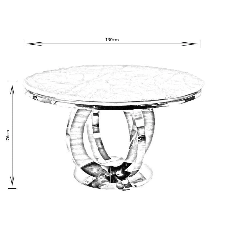 Orion Marble Table & 4 Nicole Chairs