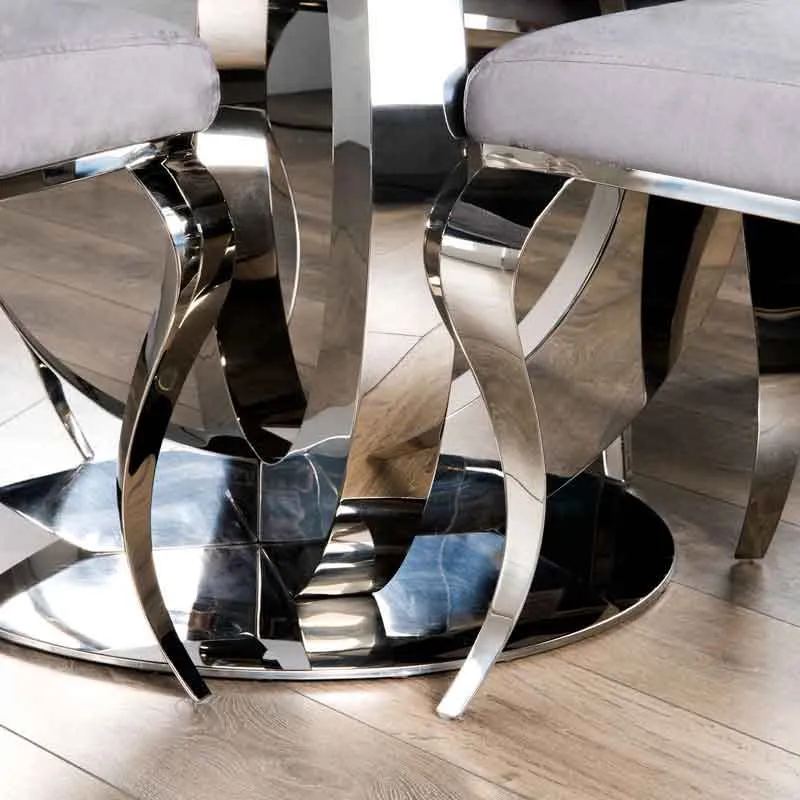 Orion Marble Table & 4 Nicole Chairs