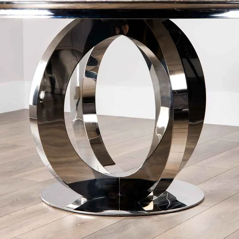 Orion Marble Table & 4 Nicole Chairs