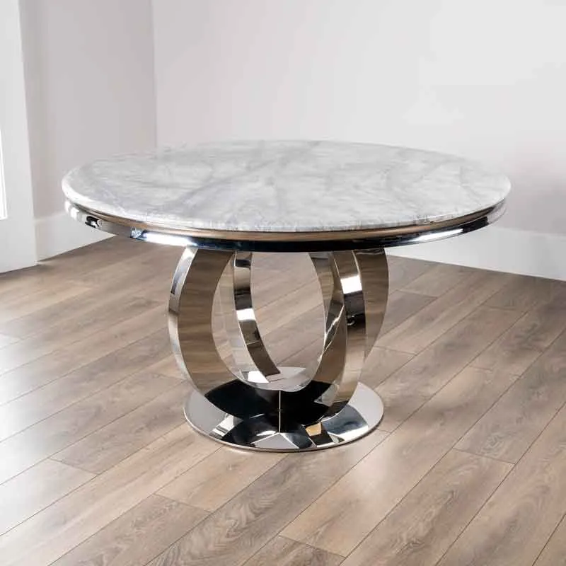 Orion Marble Table & 4 Nicole Chairs