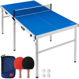 Portable Ping Pong Table Tennis Game Set w/ Paddles, Balls - 6x3ft