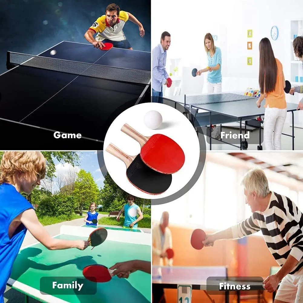 Professional Ping Pong 1Pair Paddle Set with 3PC Balls |Home Indoor or Outdoor Play