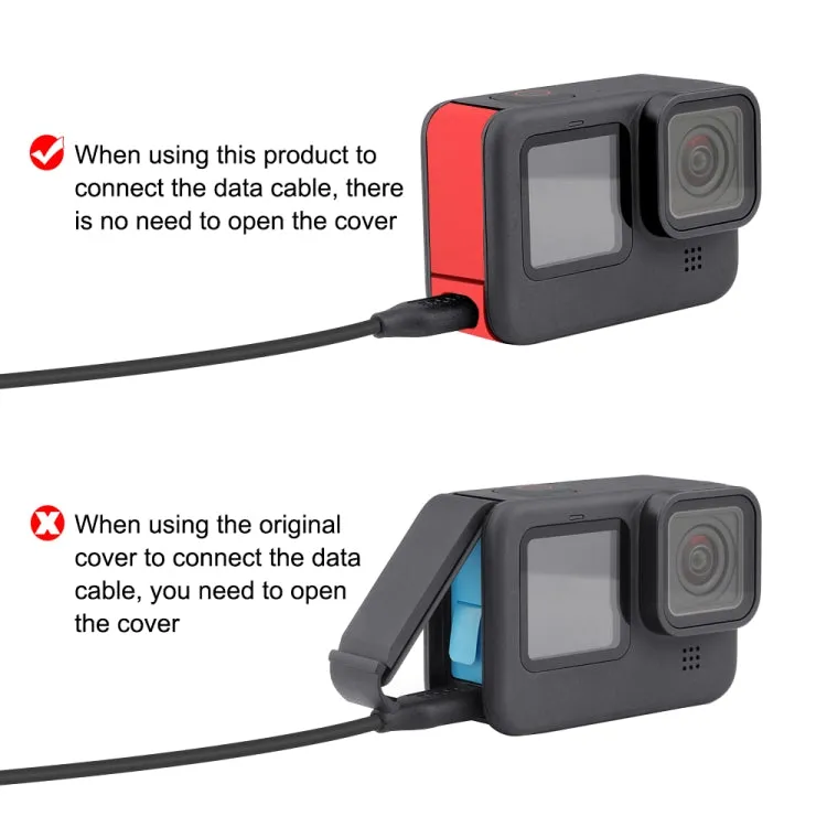 PULUZ Metal Battery Side Interface Cover for GoPro HERO13 Black /12 Black /11 Black /10 Black /9 Black(Red)