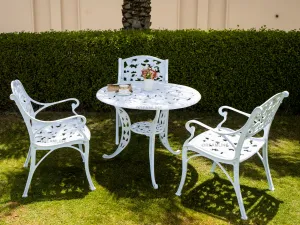 Rahel Cast Aluminium Garden Patio Seating 3 Chair and 1 Table Set