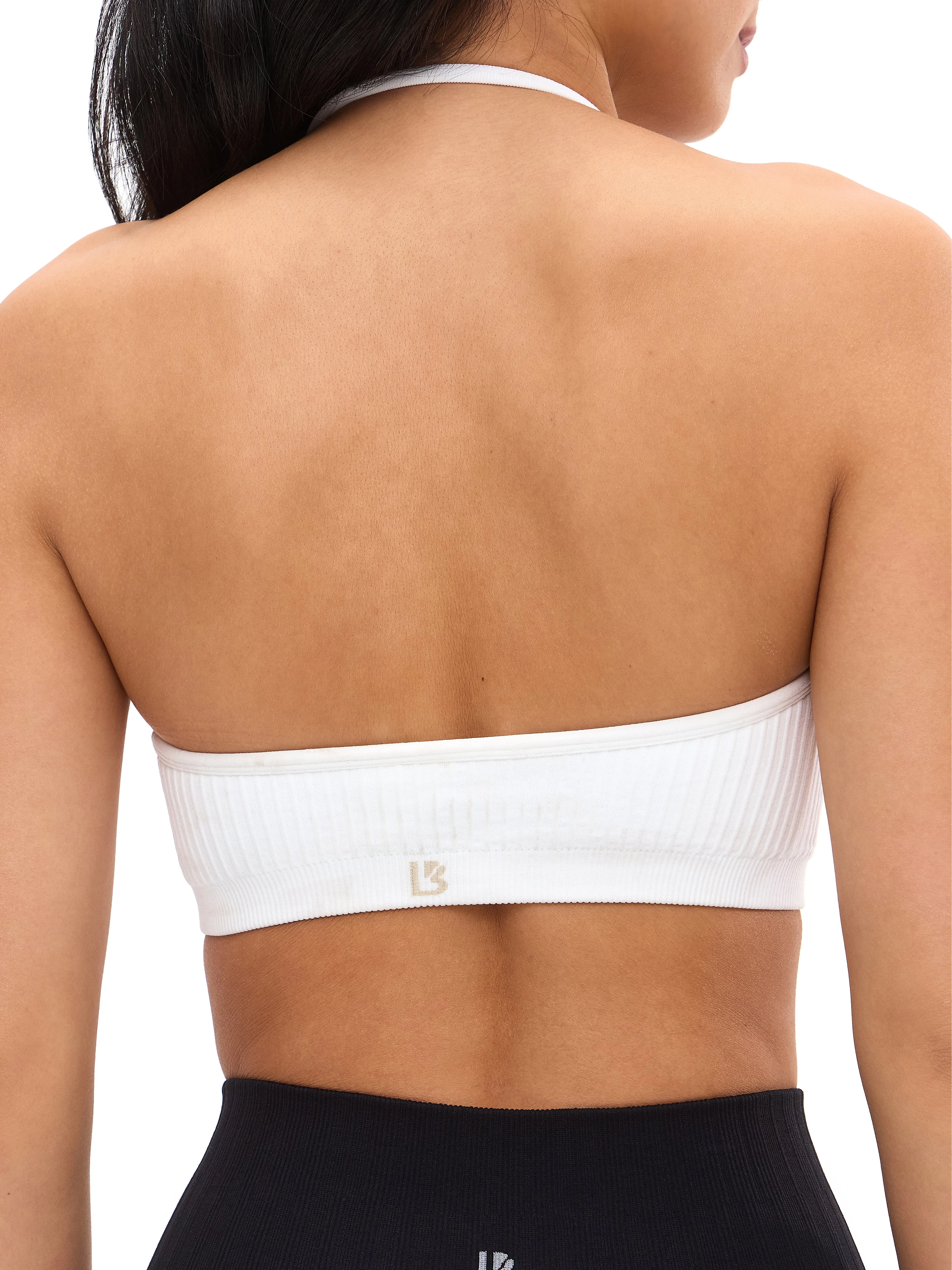 Seamless Ribbed Bandeau - White