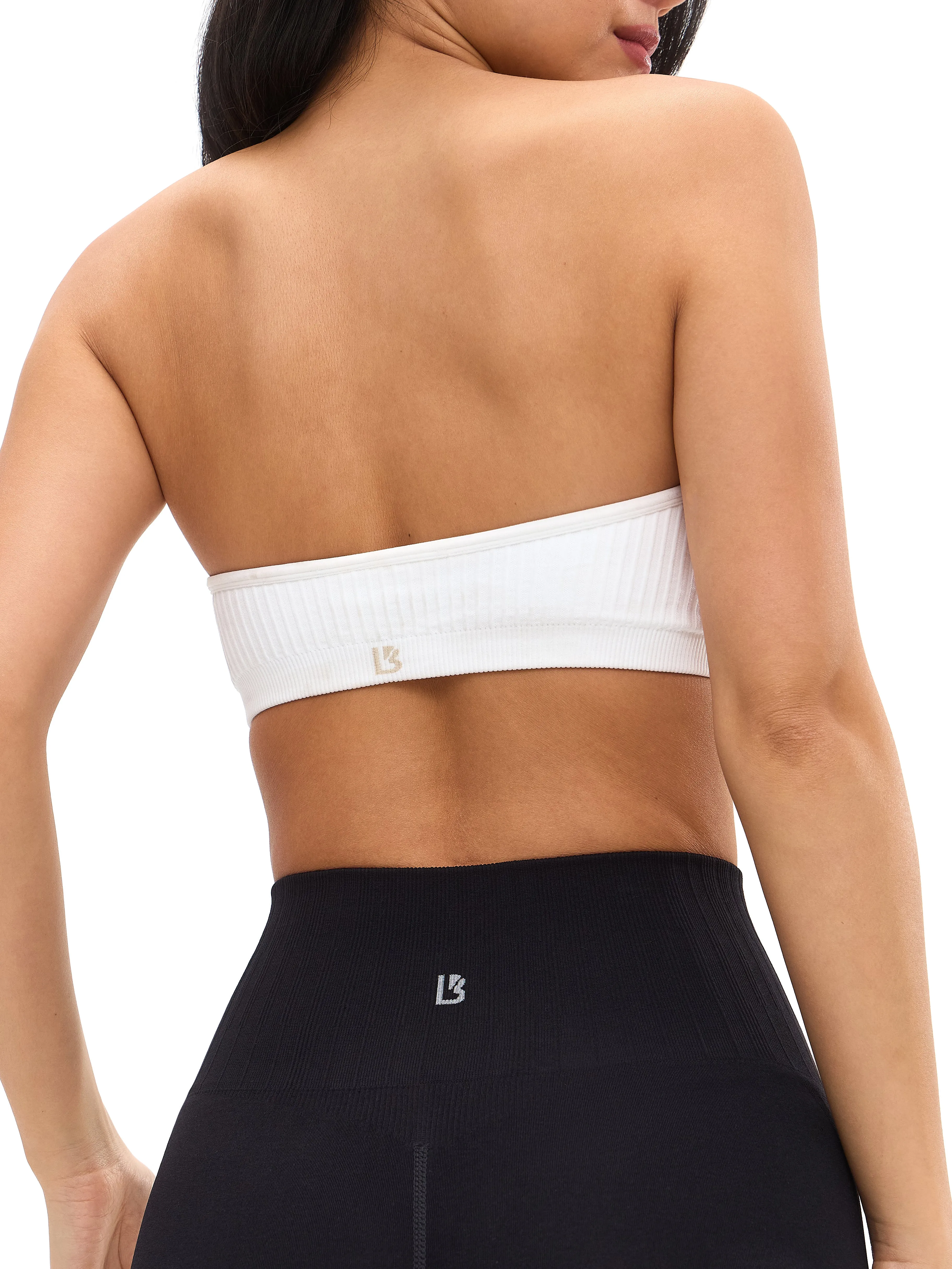 Seamless Ribbed Bandeau - White