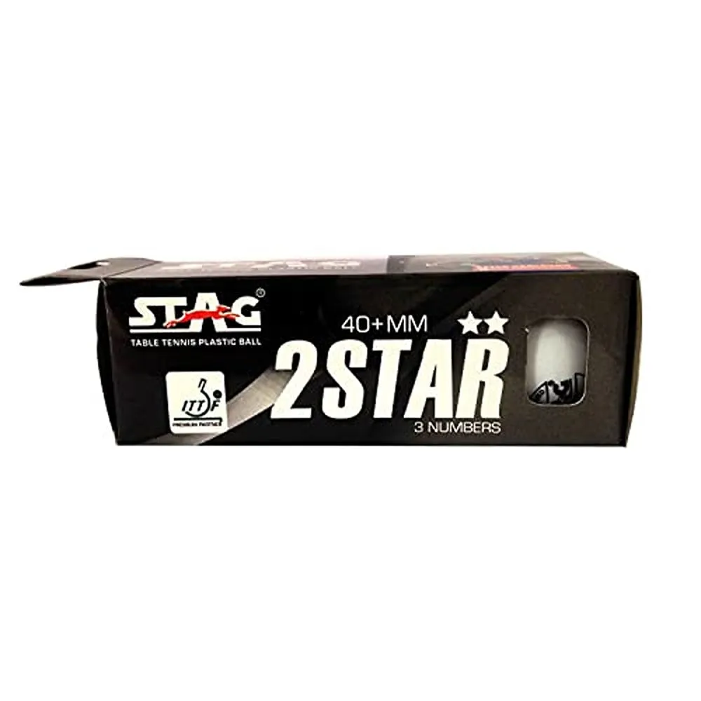 STAG ICONIC 2 Star Table Tennis Balls Pack of 3 (White)