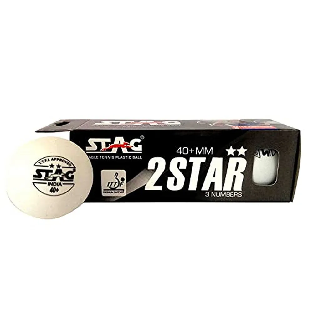 STAG ICONIC 2 Star Table Tennis Balls Pack of 3 (White)