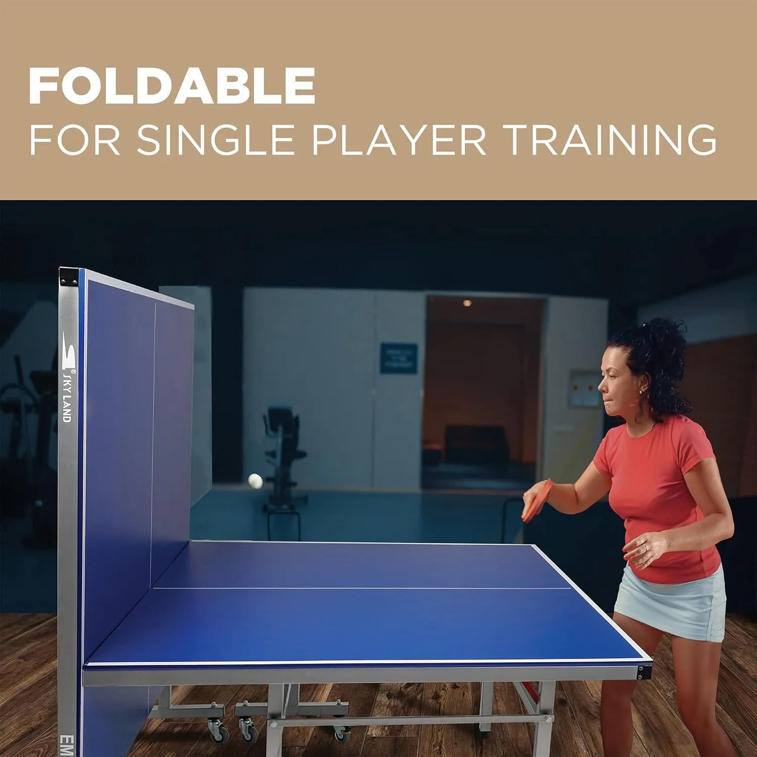 Table Tennis Table Foldable For Indoor and Outdoor Ping Pong Table, TT Table Blue EM-8005 Single Movable Large