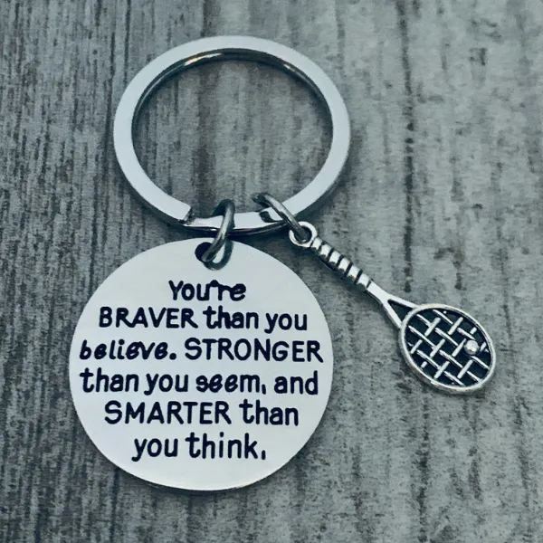 Tennis Keychain - Braver Than You Believe