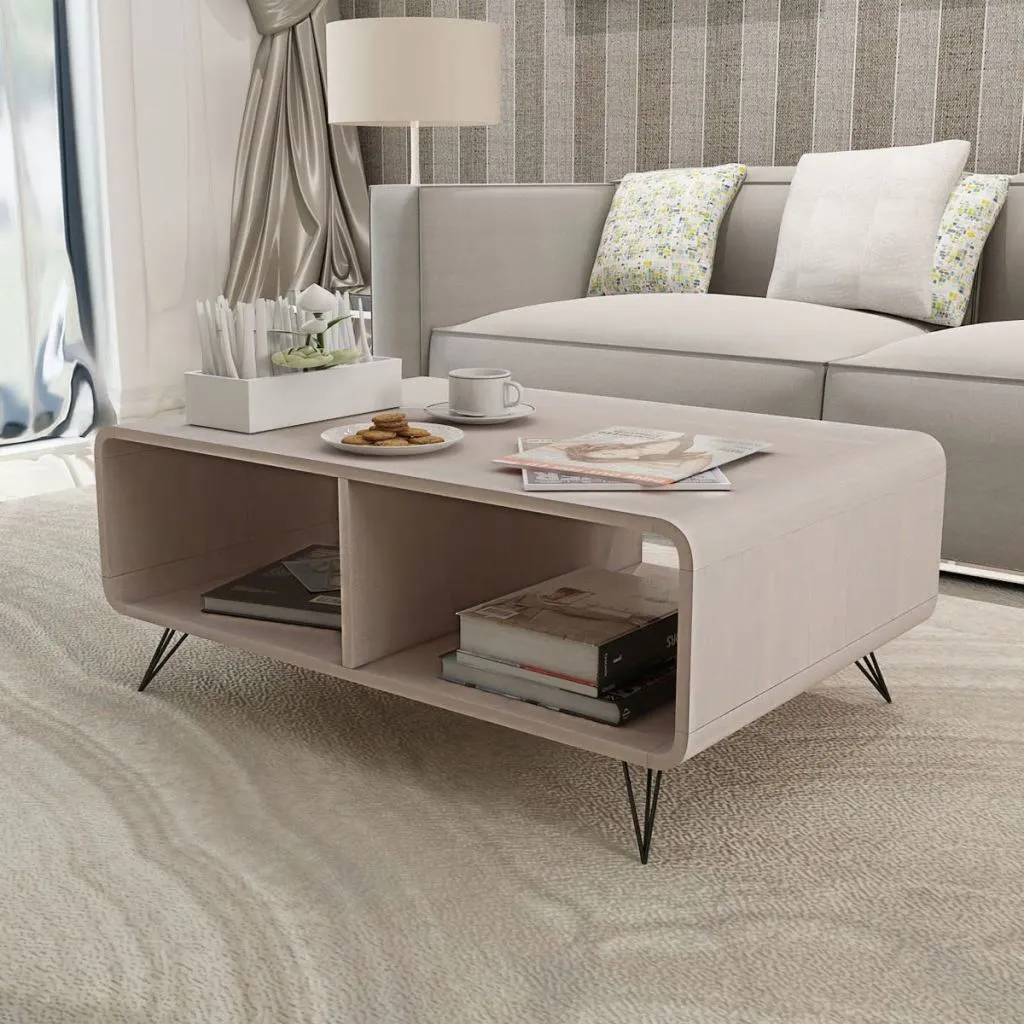 vidaXL Coffee Table 90x55.5x38.5 cm Solid Paulownia Wood Grey